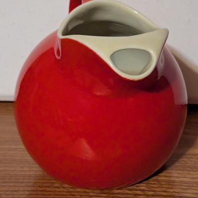 Vintage 1950's Kitchen Red Hall Pottery Tilted Ball Jug