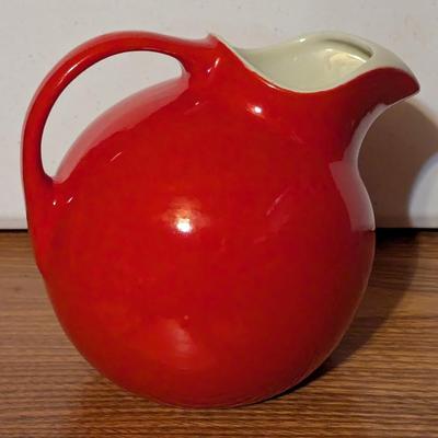 Vintage 1950's Kitchen Red Hall Pottery Tilted Ball Jug