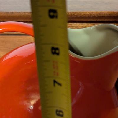 Vintage 1950's Kitchen Red Hall Pottery Tilted Ball Jug
