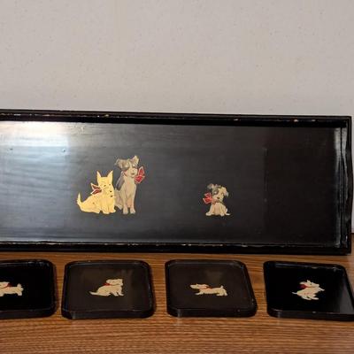 Made In Japan Trays With Dogs