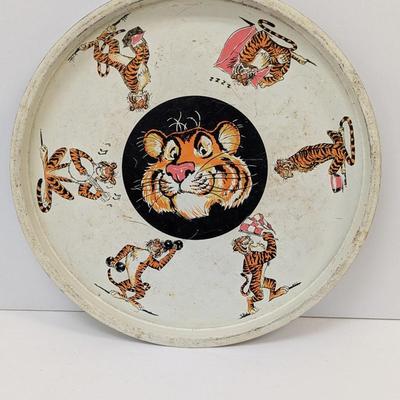 Vintage Esso Tiger Round Metal Tray