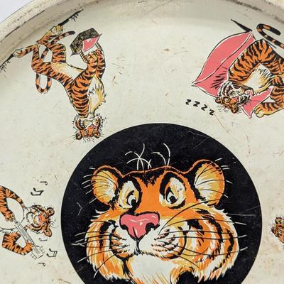 Vintage Esso Tiger Round Metal Tray