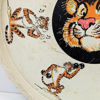 Vintage Esso Tiger Round Metal Tray