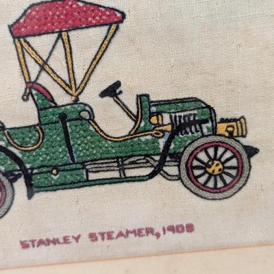 Sale Photo Thumbnail #764: Vintage Needlework Cross Stitch Cars