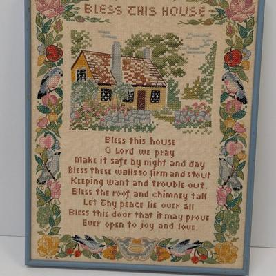 1970's Bless This House Cross Stitch Needle Work