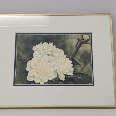 Signed & Numbered Judy Taylor Local Artist Floral Print 20 1/4" x 16 1/4"