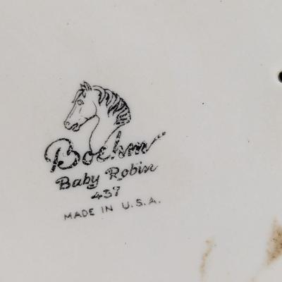 Vintage Boehm Baby Robin & Baby Wood Thrush Porcelain Figurines #437 & #444