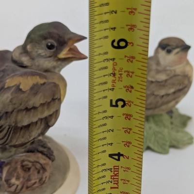Vintage Boehm Baby Blue Jay Baby Goldfinch & Baby Cedar Waxing Porcelain Figurines #432 & 448 & 436