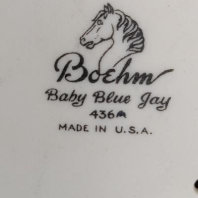 Vintage Boehm Baby Blue Jay Baby Goldfinch & Baby Cedar Waxing Porcelain Figurines #432 & 448 & 436