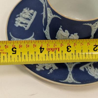 Antique Dark Blue Wedgwood Jasperware Tea Pot Cup & Saucer