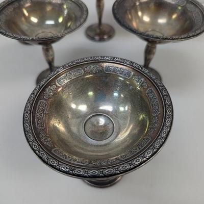 Antique Webster Co. Sterling Cement Loaded Candy Dishes