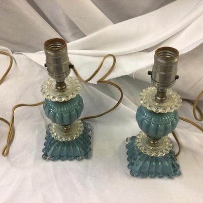 Vintage MCM Glass and Plastic Table Lamps