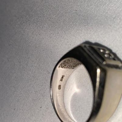 14K WHITE GOLD MEN'S RING WITH .25 CW DIAMOND SIZE 10.5