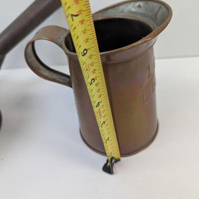 Vintage Kitchen Tin Cup Sifter Sieve & Primitive Copper Pitcher & Cup Farmhouse