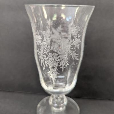24 Pieces Of Etched Tiffin Stemware