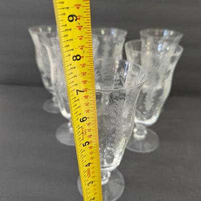 24 Pieces Of Etched Tiffin Stemware