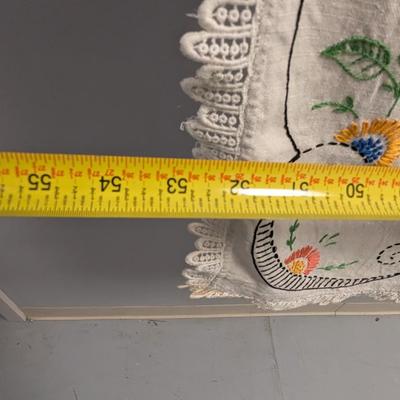 Sale Photo Thumbnail #2230: Vintage Embodied Table Cloth Approx 53" x 68"