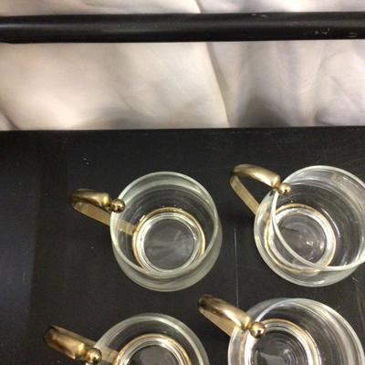 MCM Glass Coffee Craft and Four Glass Coffee Cups
