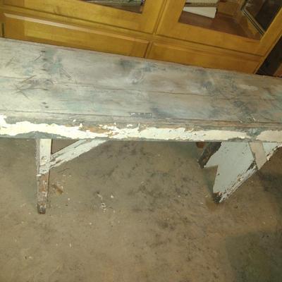 Vintage Rustic Wooden Table/Bench- Approx 46 1/2" Long