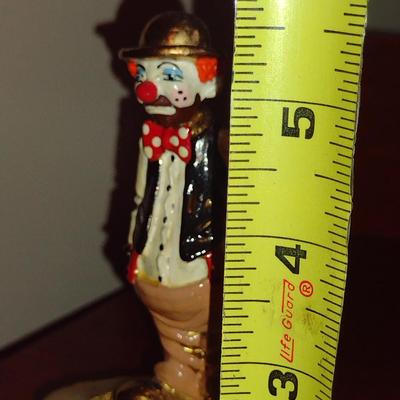 Vintage Ron Lee Clown Figurine on Stone Base- Approx 5 1/2" Tall
