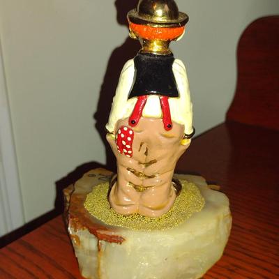Vintage Ron Lee Clown Figurine on Stone Base- Approx 5 1/2" Tall