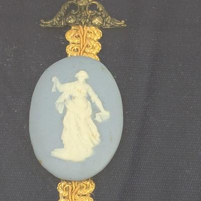 Wedgwood Blue Jasperware Plaques Goddess Diana In Mirror Shadow Box