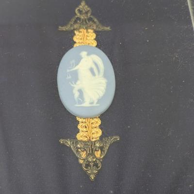 Wedgwood Blue Jasperware Plaques Goddess Diana In Mirror Shadow Box