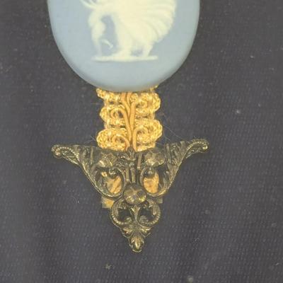 Wedgwood Blue Jasperware Plaques Goddess Diana In Mirror Shadow Box