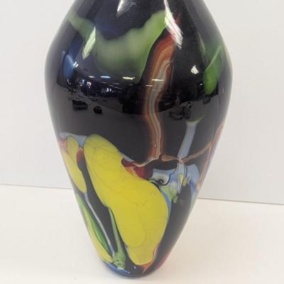 14" Tall Multi-Colored Murano Vase