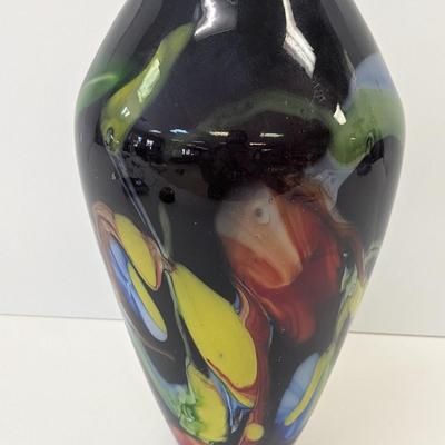 14" Tall Multi-Colored Murano Vase