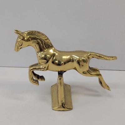 Vintage Galloping Brass Horse Figurine