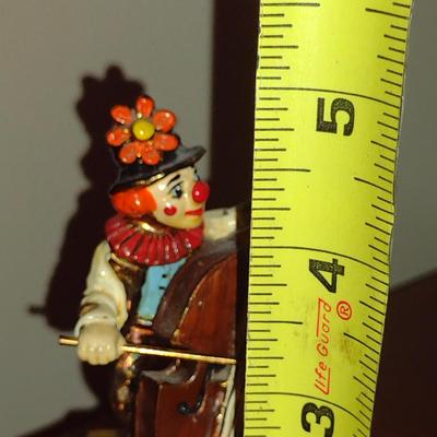 Vintage Ron Lee Clown Figurine on Stone Base- Playing Cello (1982)