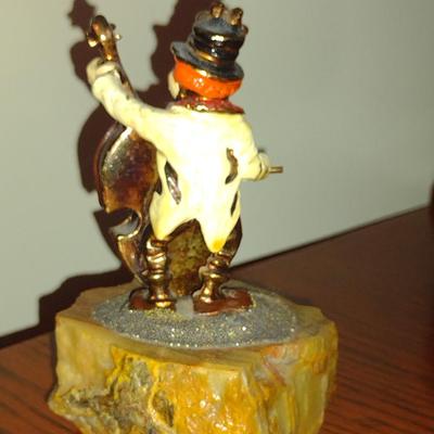 Vintage Ron Lee Clown Figurine on Stone Base- Playing Cello (1982)