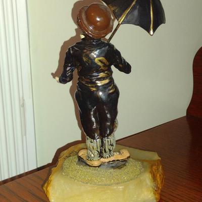 Vintage Ron Lee Clown Figurine on Stone Base- Charlie Chaplin (1982)