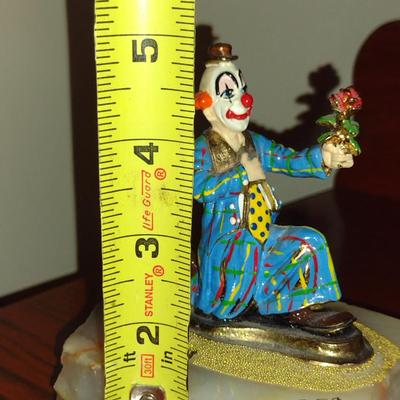 Vintage Ron Lee Clown Figurine on Stone Base- On Bended Knee (1983)