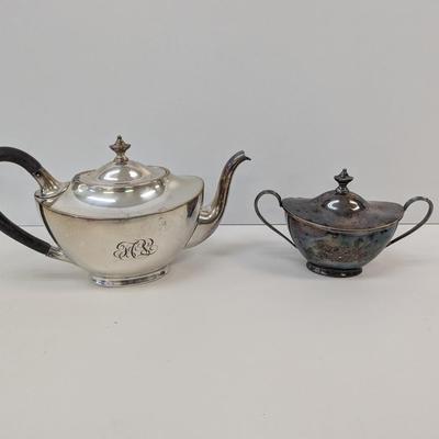 W. G. Webster Teapot & Silver Plated Sugar Dish