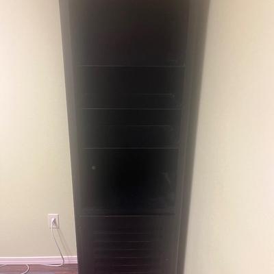 Black Bookcase with Glass Shelves
