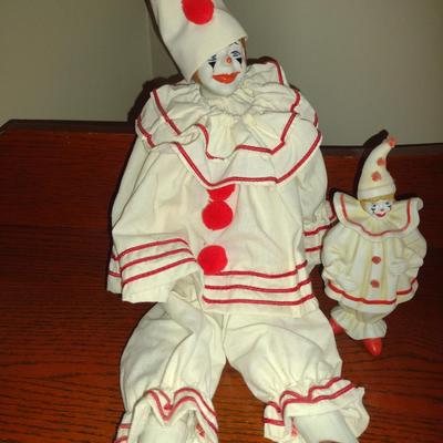 Pair of Enesco Clown Figurines