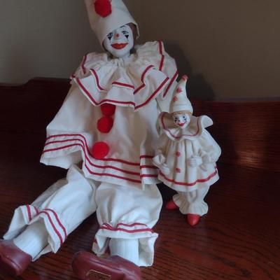 Pair of Enesco Clown Figurines