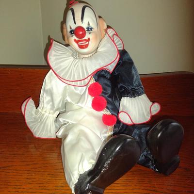 Porcelain Clown Figurine- Dynasty Doll Collection