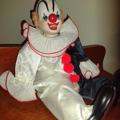 Porcelain Clown Figurine- Dynasty Doll Collection