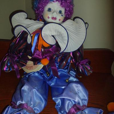 Limited Edition/Numbered Porcelain Musical Clown Figurine- Chauncy by Victoria Ashlea Originals