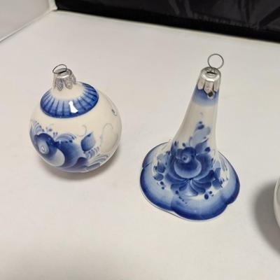 Porcelain Blue & White Christmas Ornaments (DR)