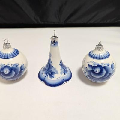Porcelain Blue & White Christmas Ornaments (DR)