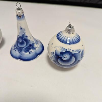 Porcelain Blue & White Christmas Ornaments (DR)