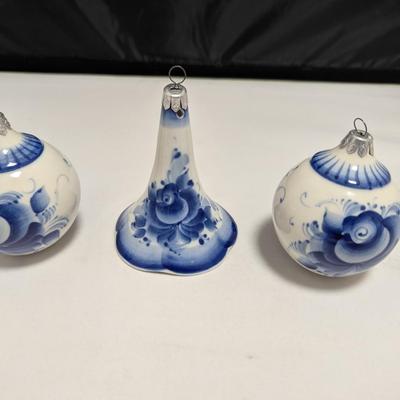 Porcelain Blue & White Christmas Ornaments (DR)