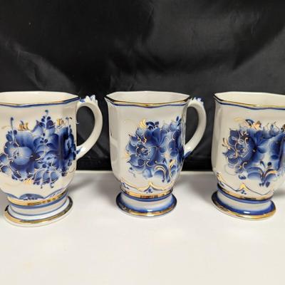 Porcelain Blue & White Coffee Mugs (DR)