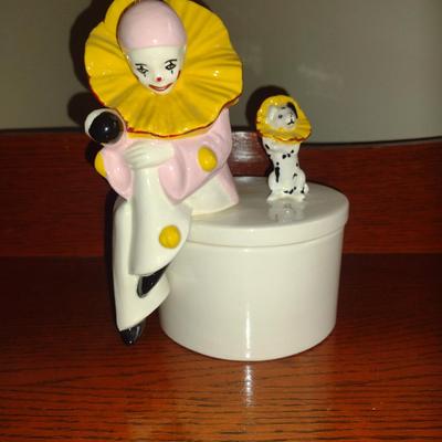 Clown Design Porcelain Trinket Box