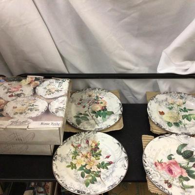 2 Sets of Four American Atelier Dessert Plates