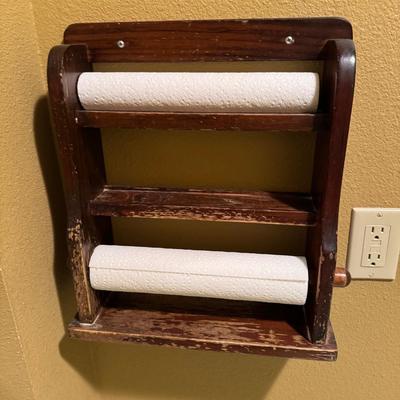 Wall paper towel rack